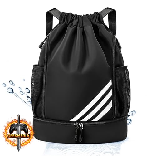 Mochila Esportiva com Cordão e Separação Seca/Úmida