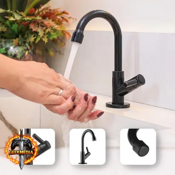 Torneira de Banheiro Preta de Bancada Aromatec