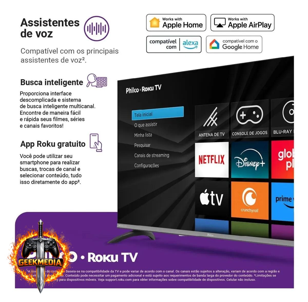 Smart TV Philco 40" Full HD Roku TV P40VIK