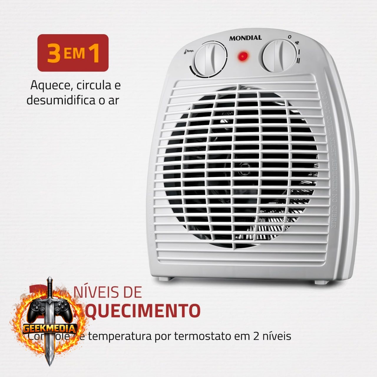Aquecedor A Ar Mondial 2000W 220V