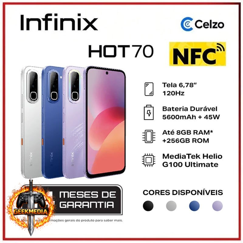 Smartphone Infinix HOT 70 4G 256GB 8GB RAM