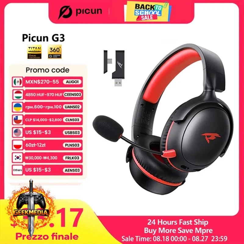 Headset Gamer Sem Fio Picun G3