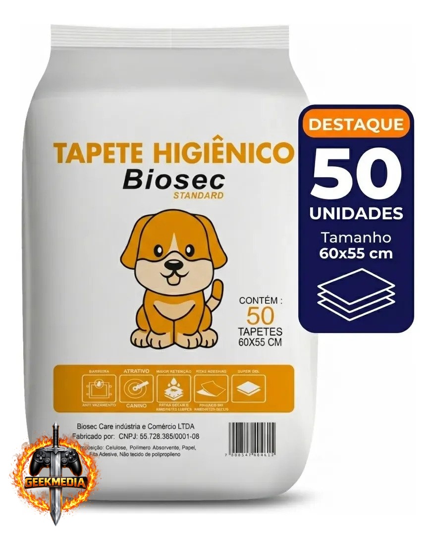 Tapete Higiênico para Cachorro 50 Unidades 60x55cm