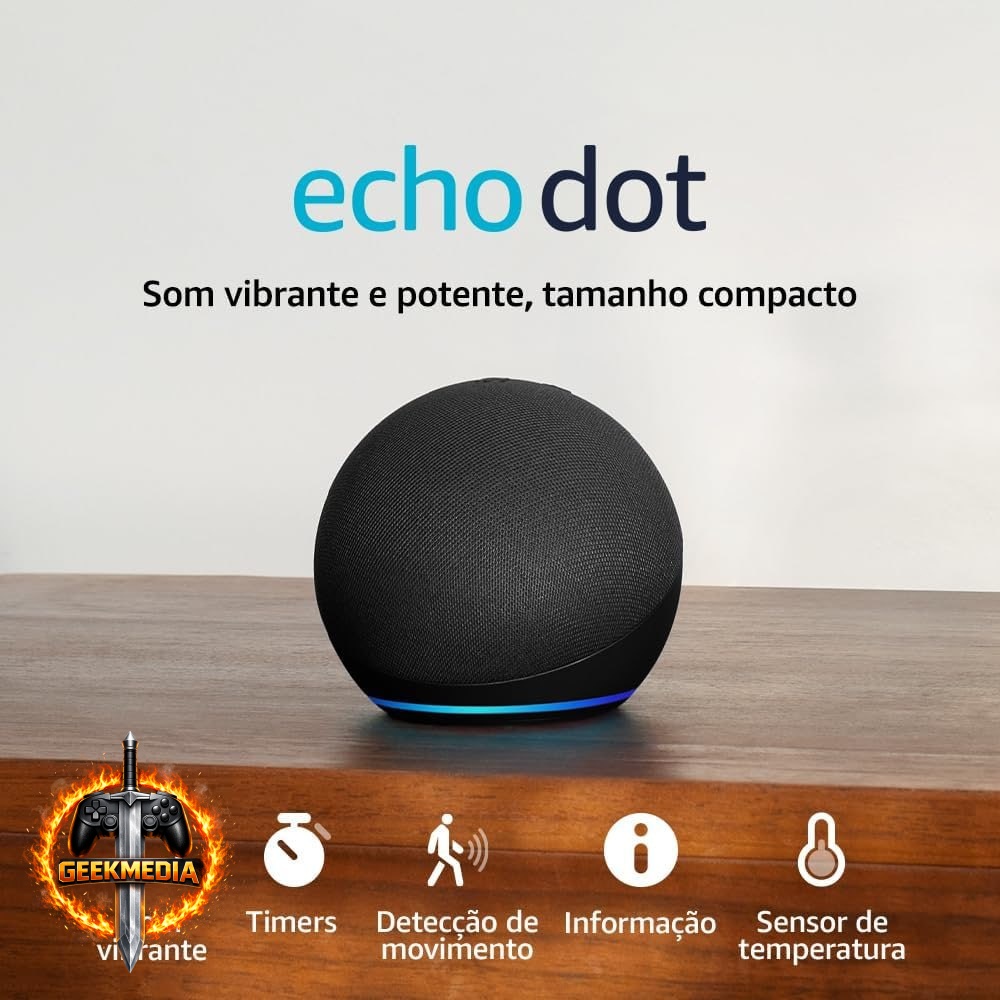 Echo Dot Geração Recente - Smart Speaker Alexa - Preto