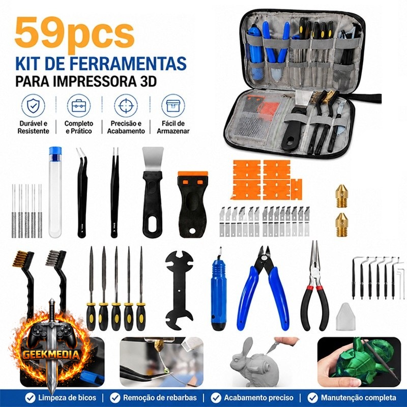 Kit 47 Peças Ferramentas Impressora 3D