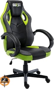 Cadeira Gamer Quest Preto e Verde Fratini
