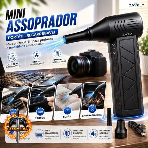 Mini Ventilador Soprador de Ar Turbo Davely
