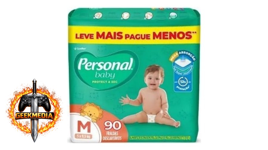 Fralda Personal Baby Protect & Sec M 90 Unidades