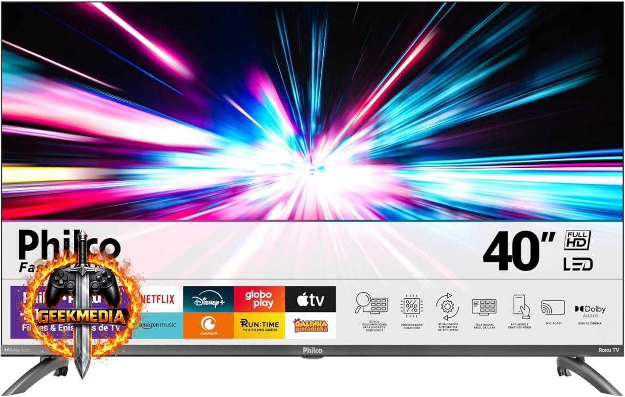 Smart TV Philco 40" Roku LED Dolby Audio PTV40M9GR2CGB