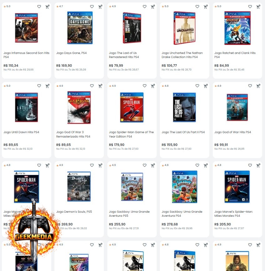 15% OFF em Jogos PS5 e PS4 Selecionados