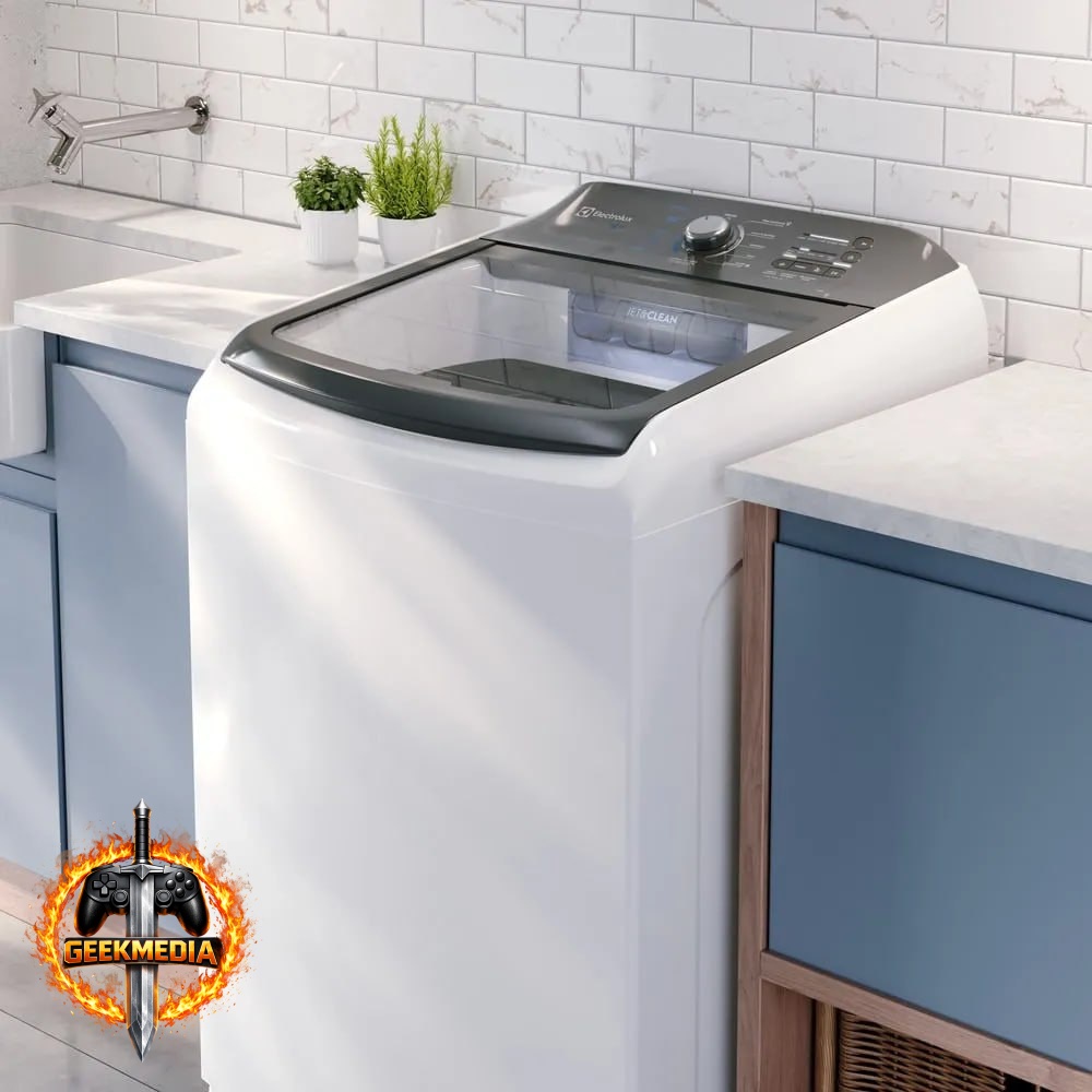 Lavadora de Roupas Electrolux Efficient LEE18 18kg Cesto Inox
