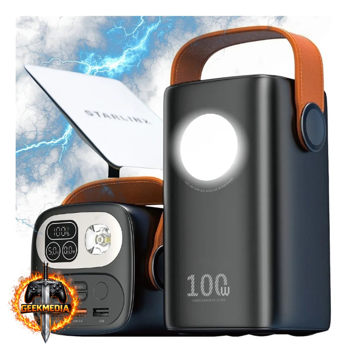Power Bank 60.000mAh 100W Carregador Rápido
