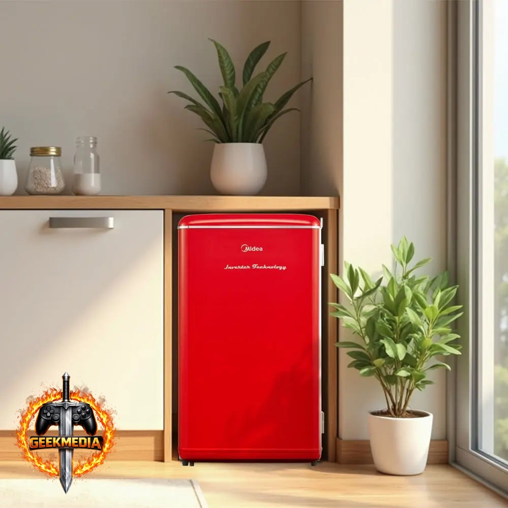 Midea Frigobar Retrô 93L Inverter Bivolt - Vermelho