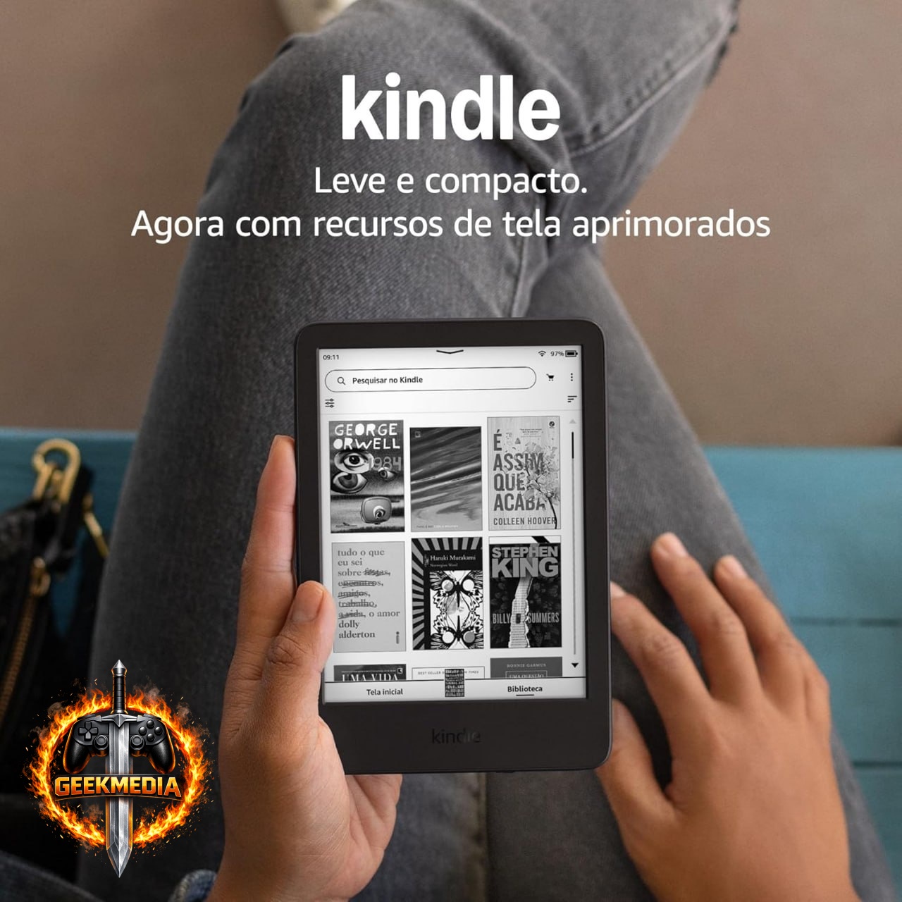 Kindle 16GB - Tela Antirreflexo, Luz Frontal Ajustável - Preto