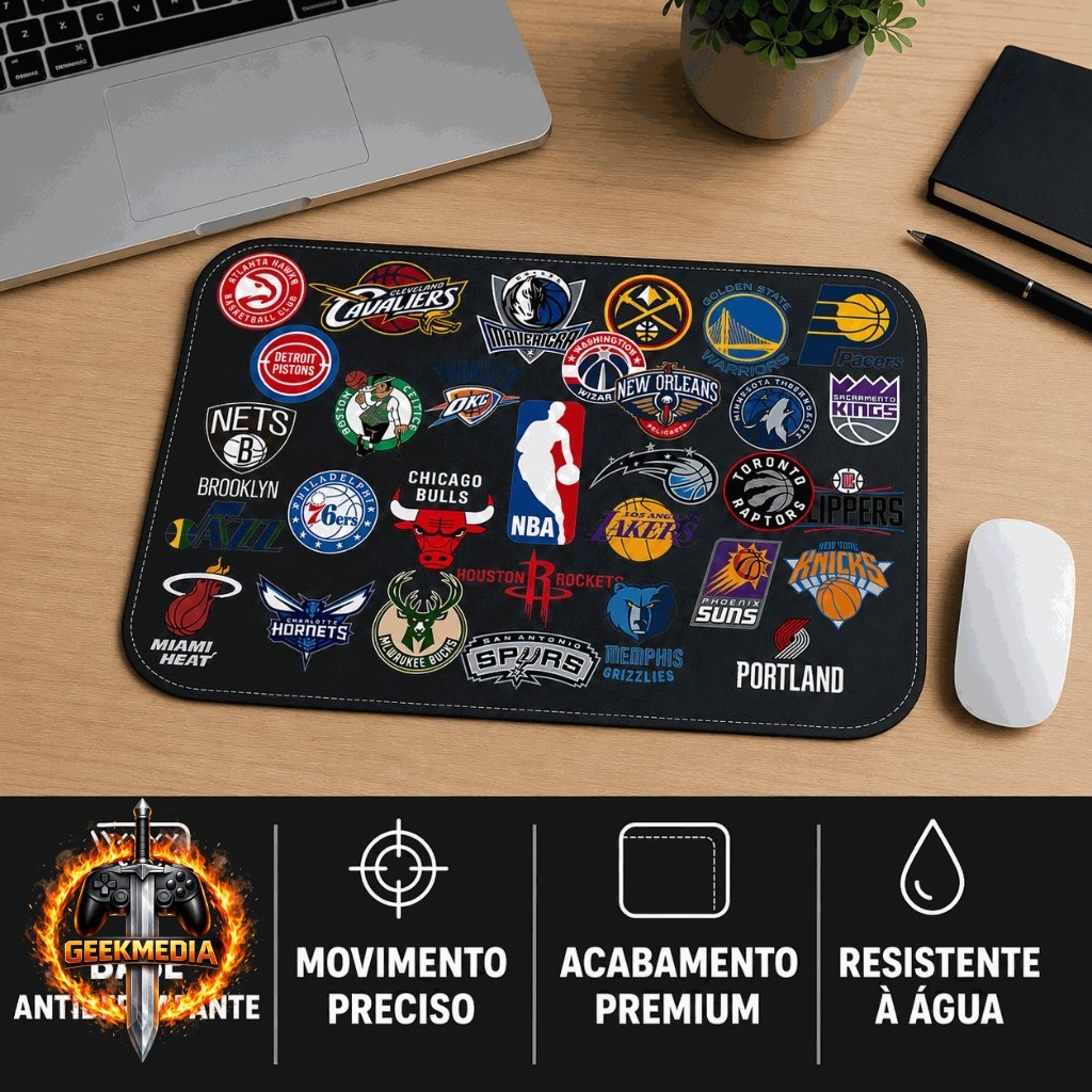 Mousepad NBA 35x24 Couro Sintético