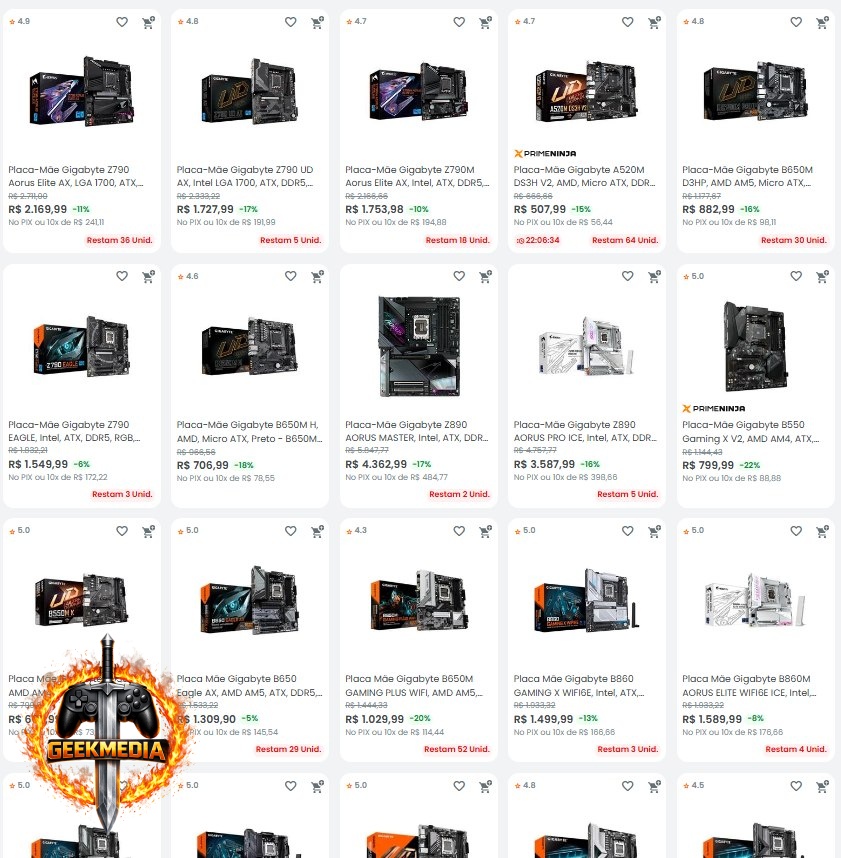 Placa Mãe Gigabyte - 10% OFF