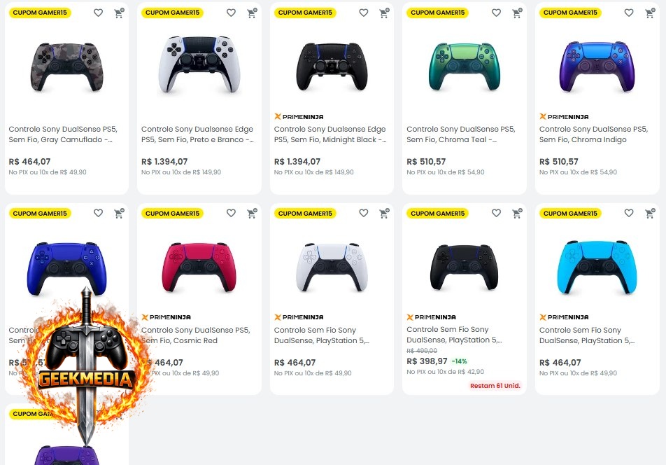 Controle DualSense PS5 - Selecionados