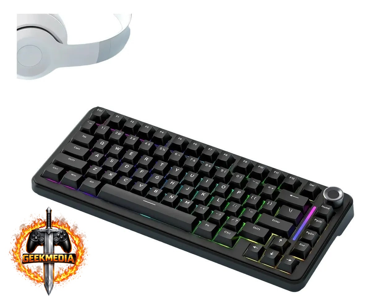 Teclado Mecânico F75 Sem Fio 75% RGB