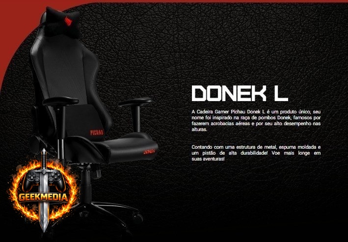 Cadeira Gamer Pichau Donek L, Preto