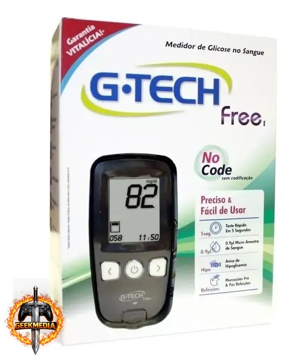 Kit Completo Medidor de Glicose G-tech Lite