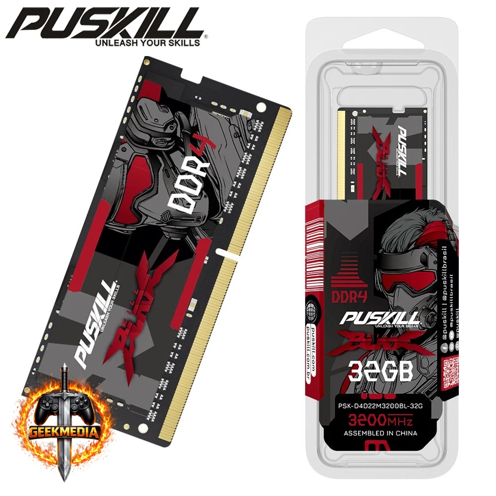 Memória RAM DDR4 PUSKILL 8GB 3200MHz para Notebook