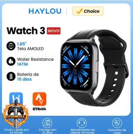 Smartwatch Haylou 3 AMOLED 1.85'' com Chamadas de Voz