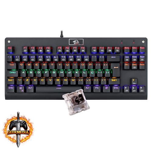 Teclado Mecânico Redragon Dark Avenger K568R Switch Marrom RGB