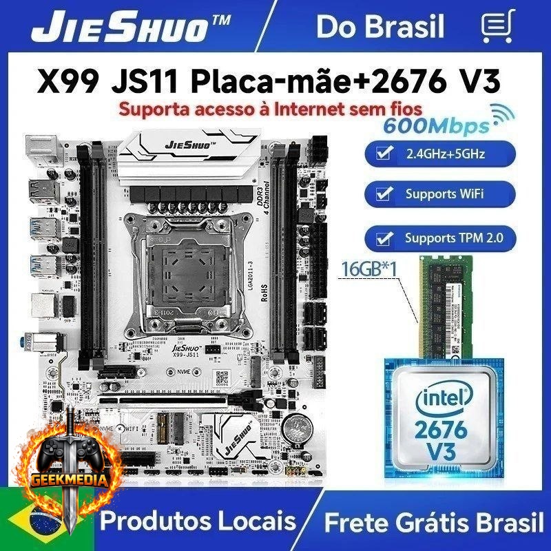 Kit X99 Jieshuo JS11 White Argb  Xeon 2676 V3