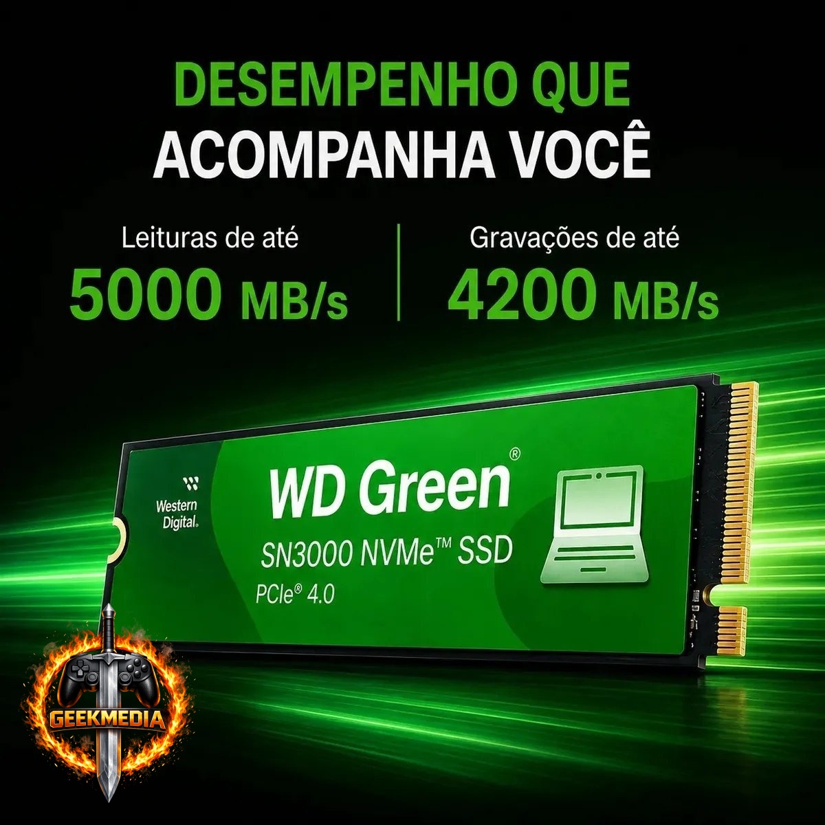 SSD 1TB M.2 NVMe PCIe 4.0 Western Digital Sn3000