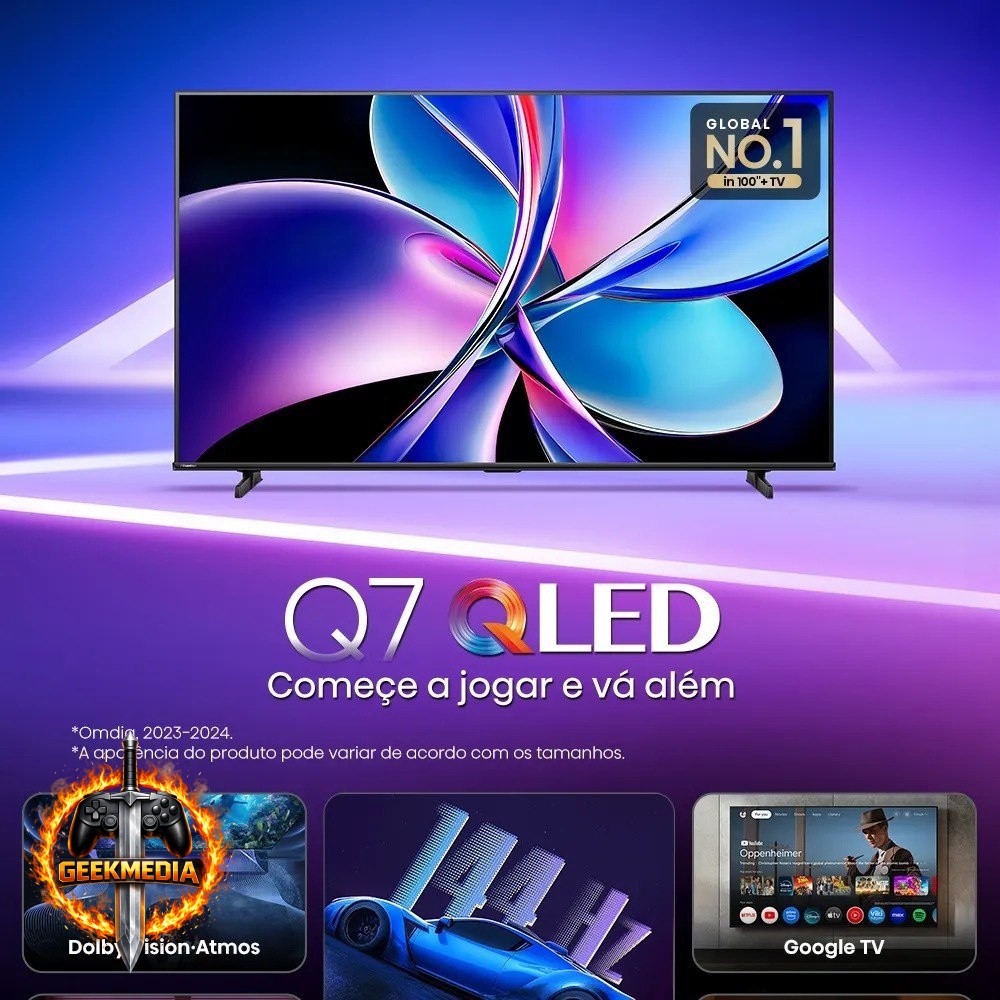 Smart TV Hisense QLED 55" 4K 55Q7QG Google TV