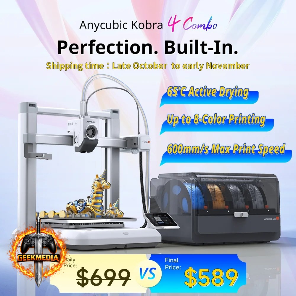 Impressora 3D ANYCUBIC Kobra 4/Kobra 4 Combo