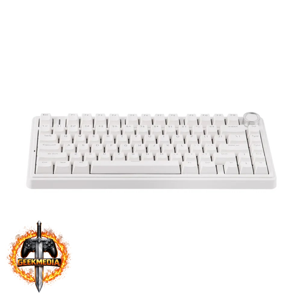 Teclado Mecânico Gamer AULA F75 RGB Switch Red Branco