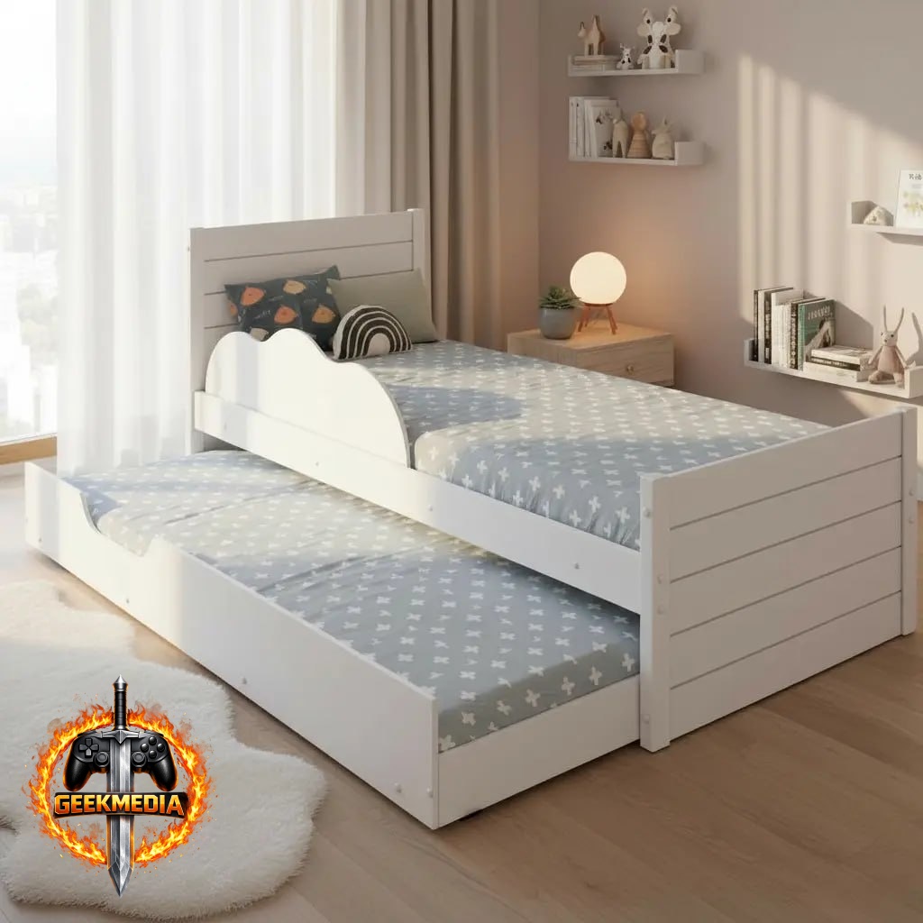 Bicama Nuvem Infantil Bibox 100% MDF Branco