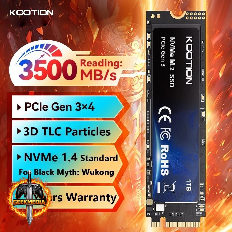 SSD NVMe Kootion 1TB Gen3 3500MB/s