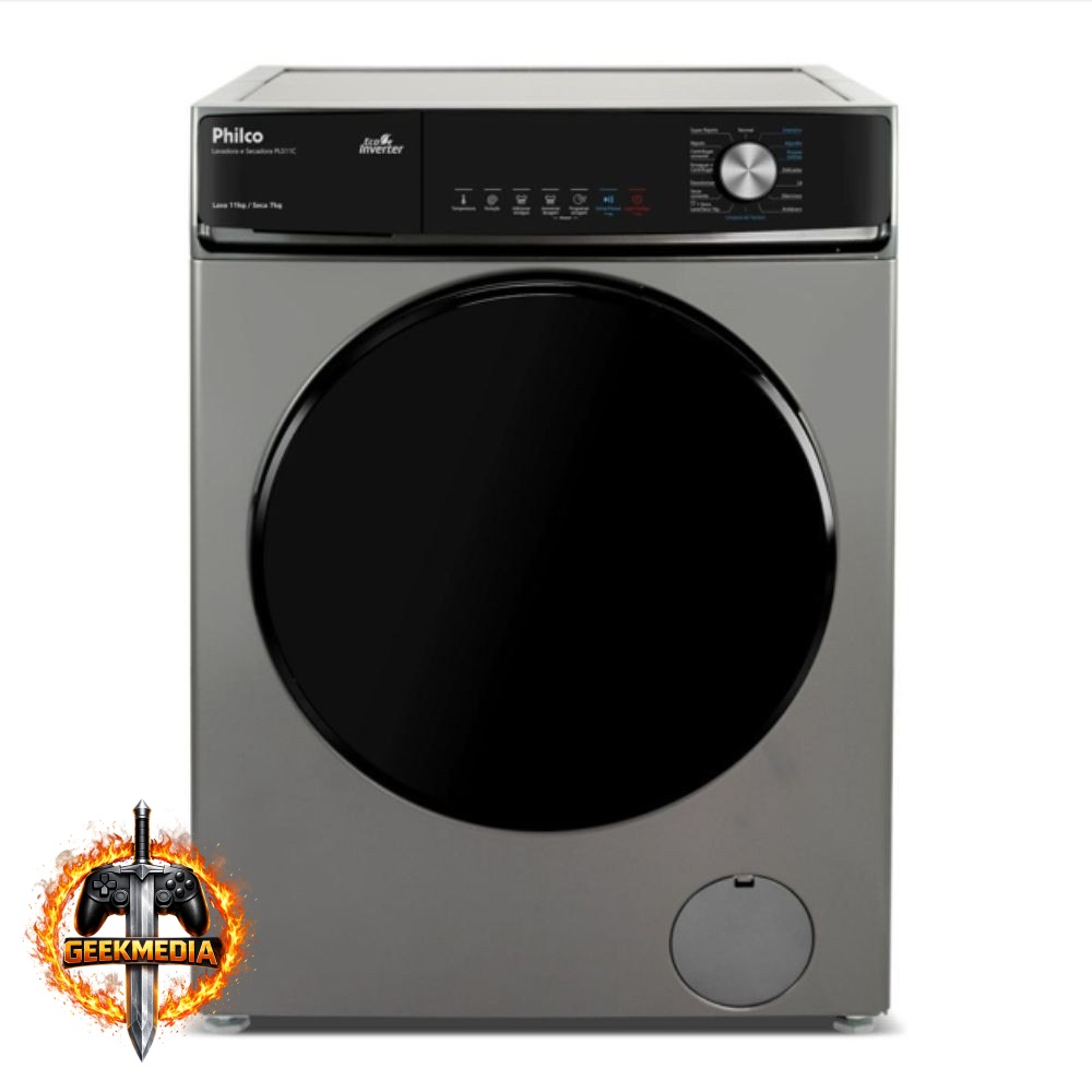 Lava e Seca Philco 11kg Eco Inverter Titânio