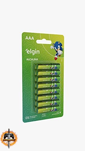 Pilha Alcalina AAA Elgin Palito - Pacote com 16 Unidades