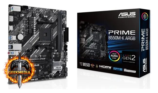 Placa-mãe Asus Prime B550M-ARGB AM4 DDR4