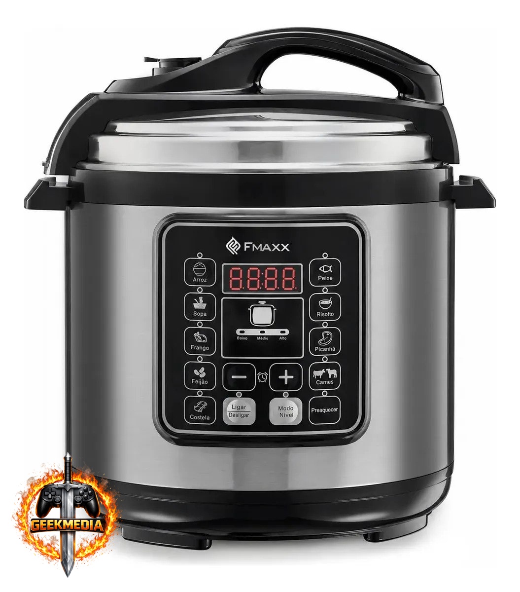 Panela de Pressão Elétrica Digital 6L Fmaxx Inox 1000W