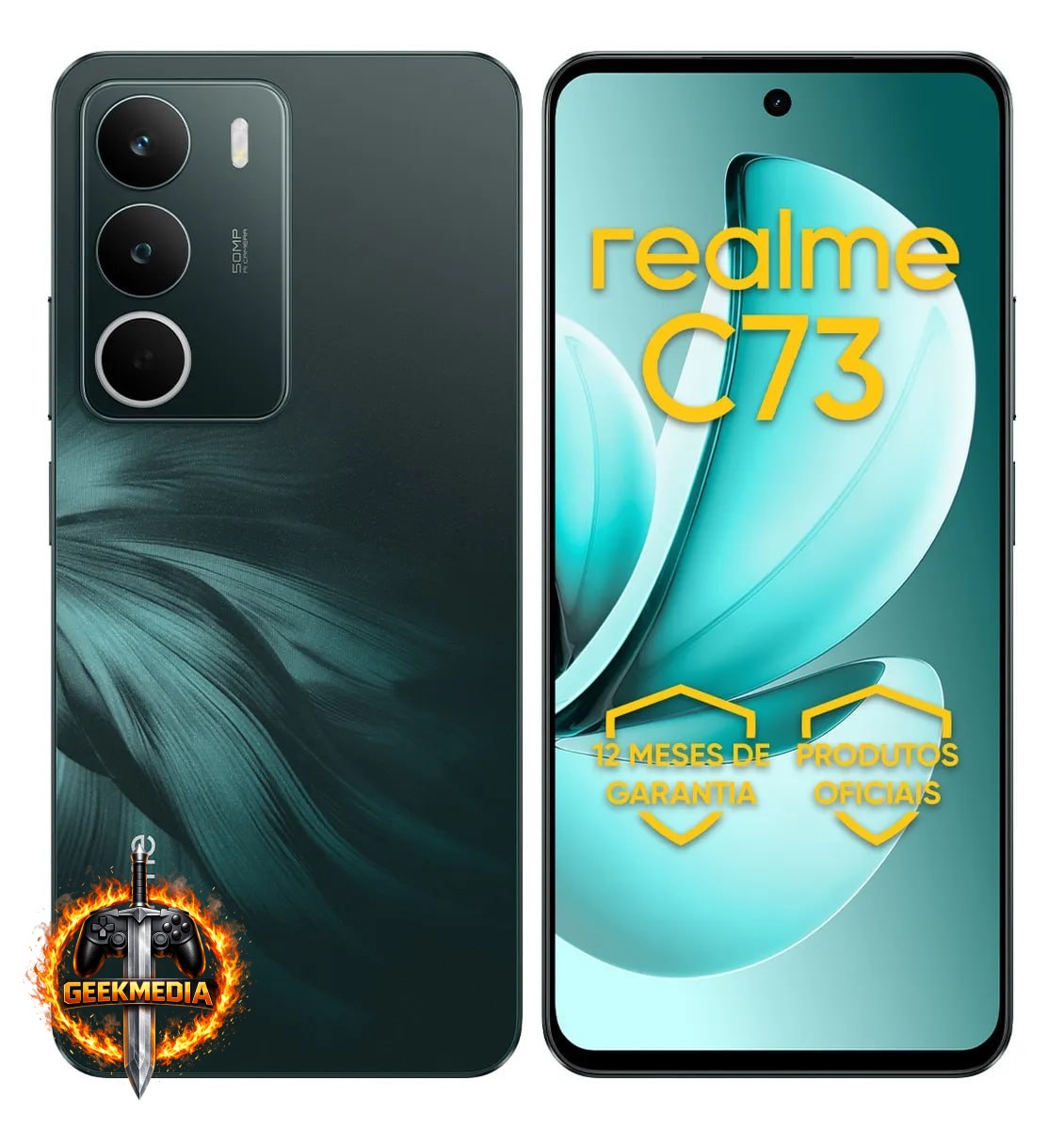 Smartphone Realme C73 128GB 4GB RAM Tela 120Hz Verde