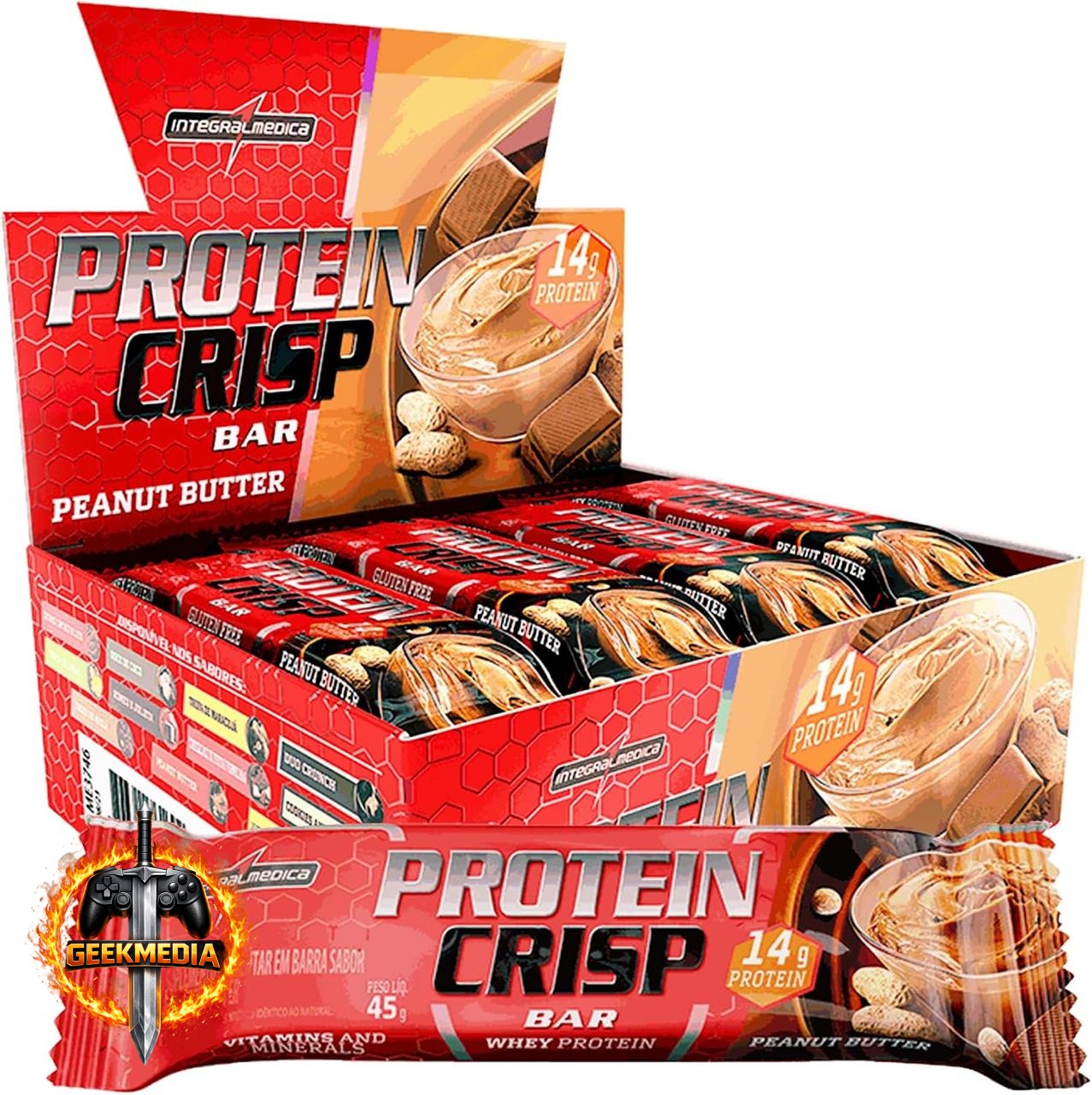 Integralmédica Whey Crisp Bar Peanut Butter 12 Unidades