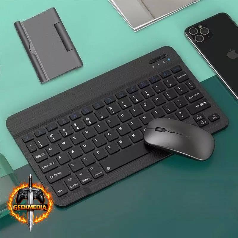 Kit Teclado e Mouse Sem Fio Bluetooth Portátil