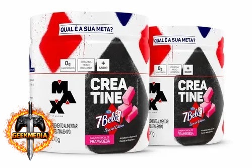 Kit 2 Creatina 7 Belo 300g Sabor Framboesa