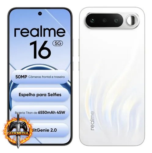 Smartphone Realme 16 5G 256GB 12GB RAM Branco