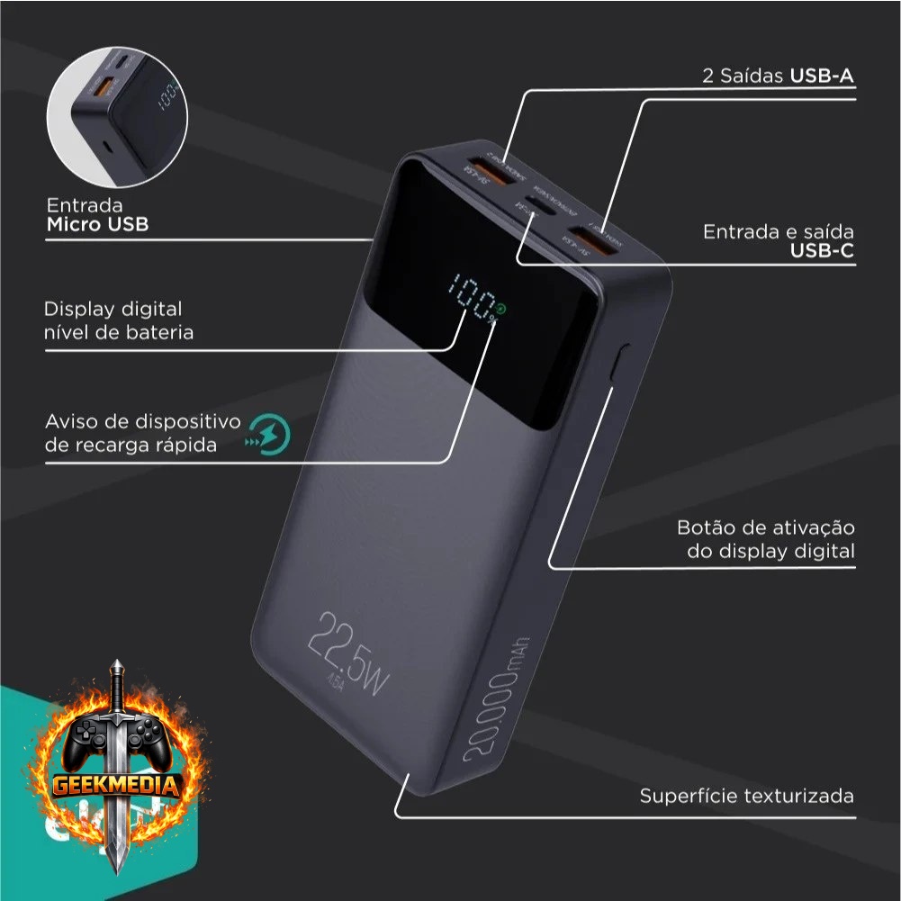 Power Bank ELG PB200BK 20000mAh 22,5W