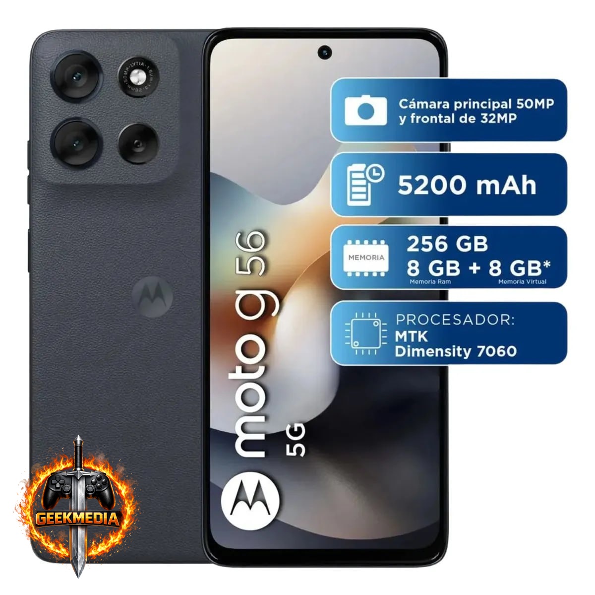 Smartphone Motorola Moto G56 5G 256GB 8GB RAM Preto