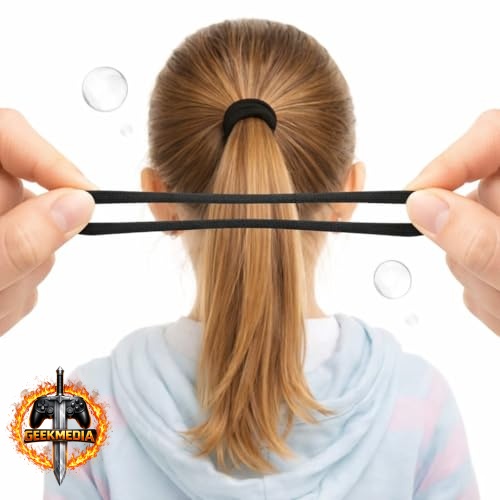 Kit 72 Elásticos de Cabelo Preto Alta Elasticidade