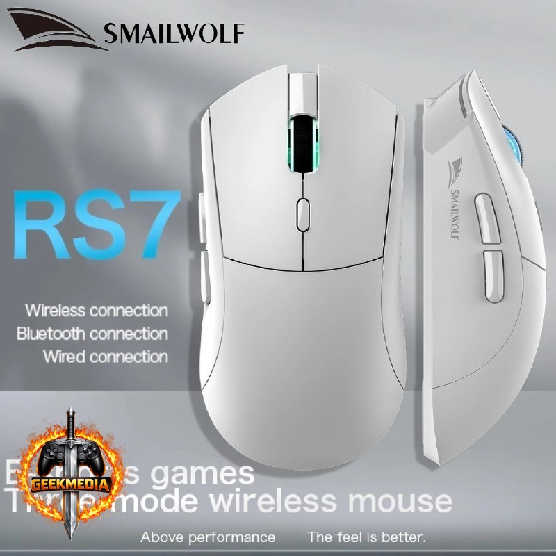 Mouse Gamer Sem Fio SMAILWOLF RS7 Sensor PAW3311