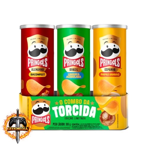 Salgadinho Batata Frita Pringles Tripack Especial Festa do Futebol