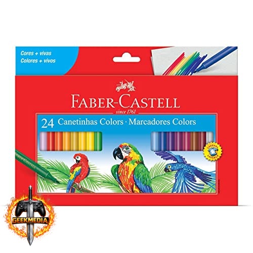 Hidrográficas Faber-Castell 24 Cores Estojo Cartão
