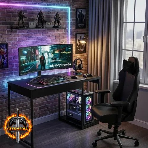 Escrivaninha Gamer com Suporte para CPU Preto